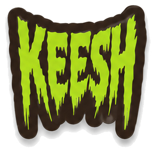 KEESH sticker — brown / lime
