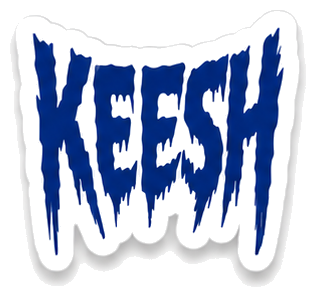 KEESH sticker — white / blue